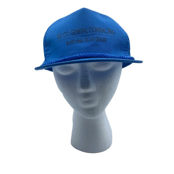 Vintage Rope Hat Ted Co Blaze King Stove Dealer La Grande Oregon SnapBack Blue - Picture 2 of 14